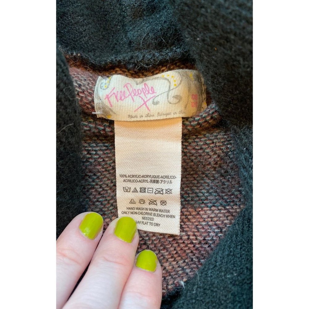 Free People Women's Turtleneck Sweater Poncho One Size - Picture 3 of 7